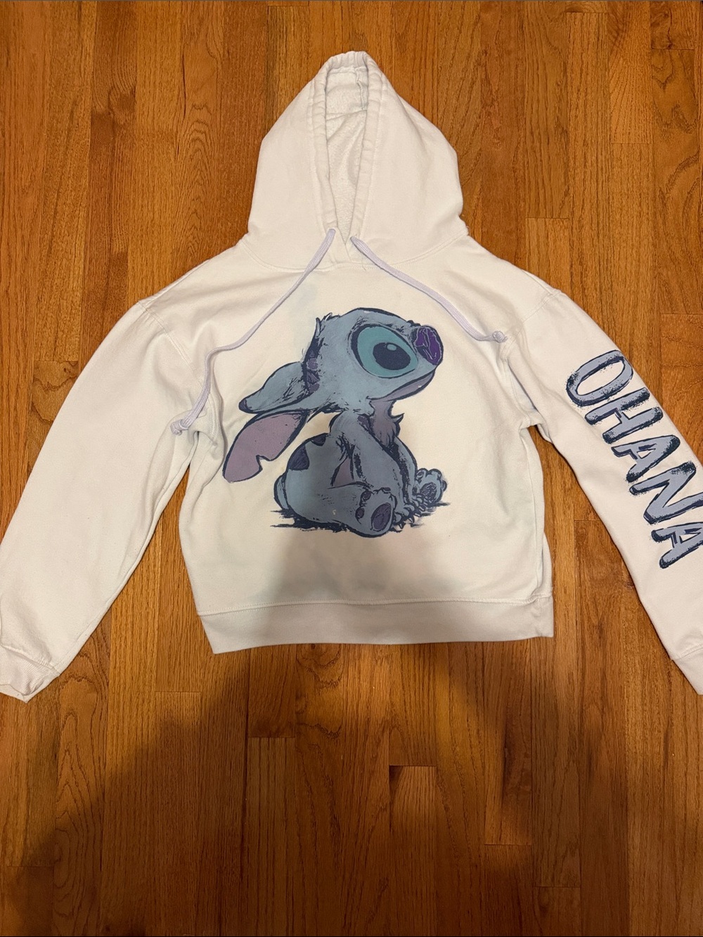 Disney Stitch Hoodie with “Ohana” written on the sleeve
